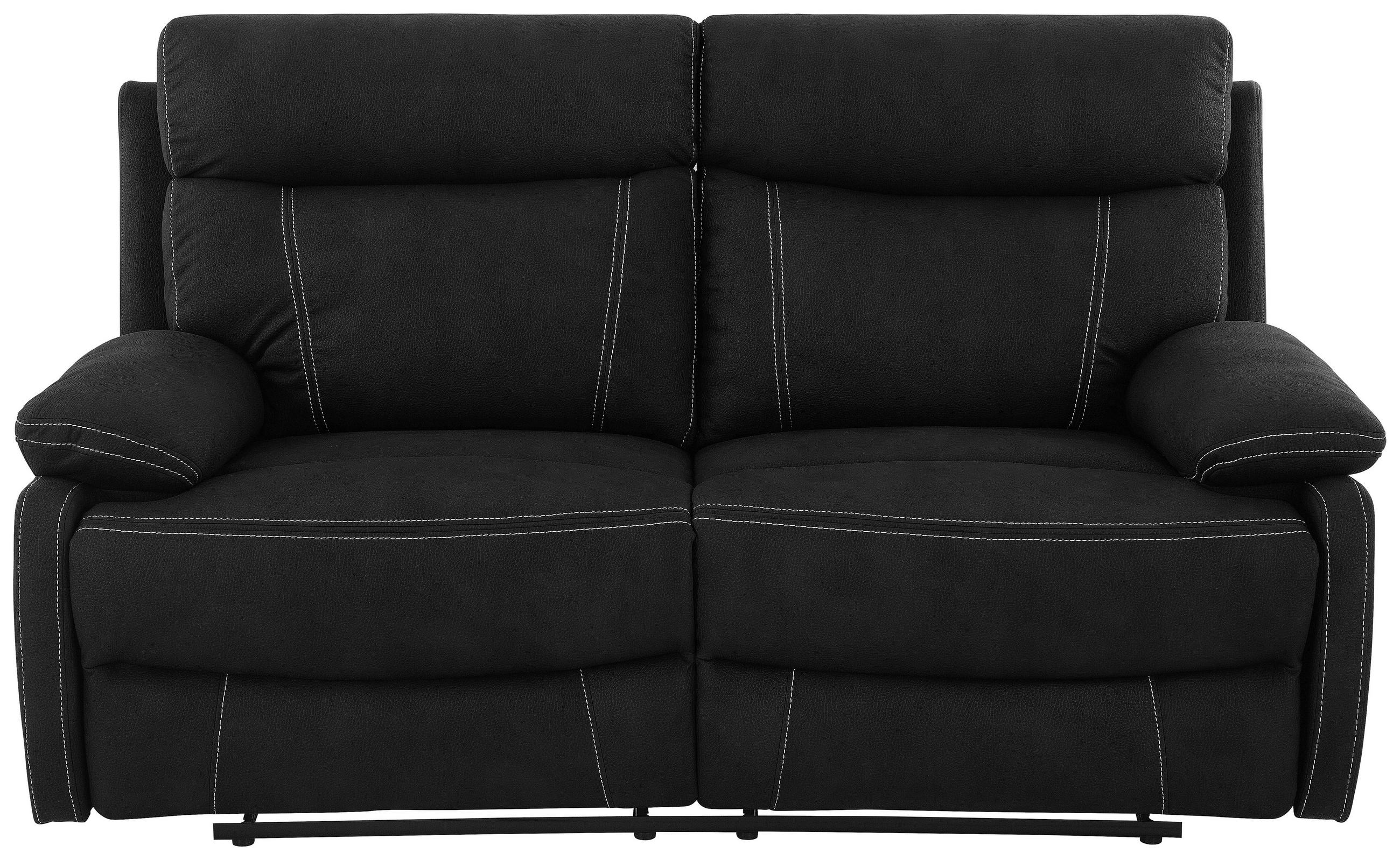 SITZGARNITUR Mikrofaser Schwarz  - Schwarz, KONVENTIONELL, Textil/Metall - Livetastic