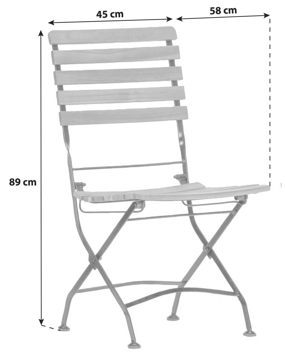 GARTENKLAPPSTUHL-SET Akazie Eisen Anthrazit, Akaziefarben  - Anthrazit/Akaziefarben, Basics, Holz/Metall (45/89/58cm) - Gardenson