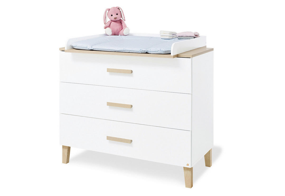 BABYZIMMER PINOLINO LUMI  - Eichefarben/Weiß, Design, Holzwerkstoff - Pinolino