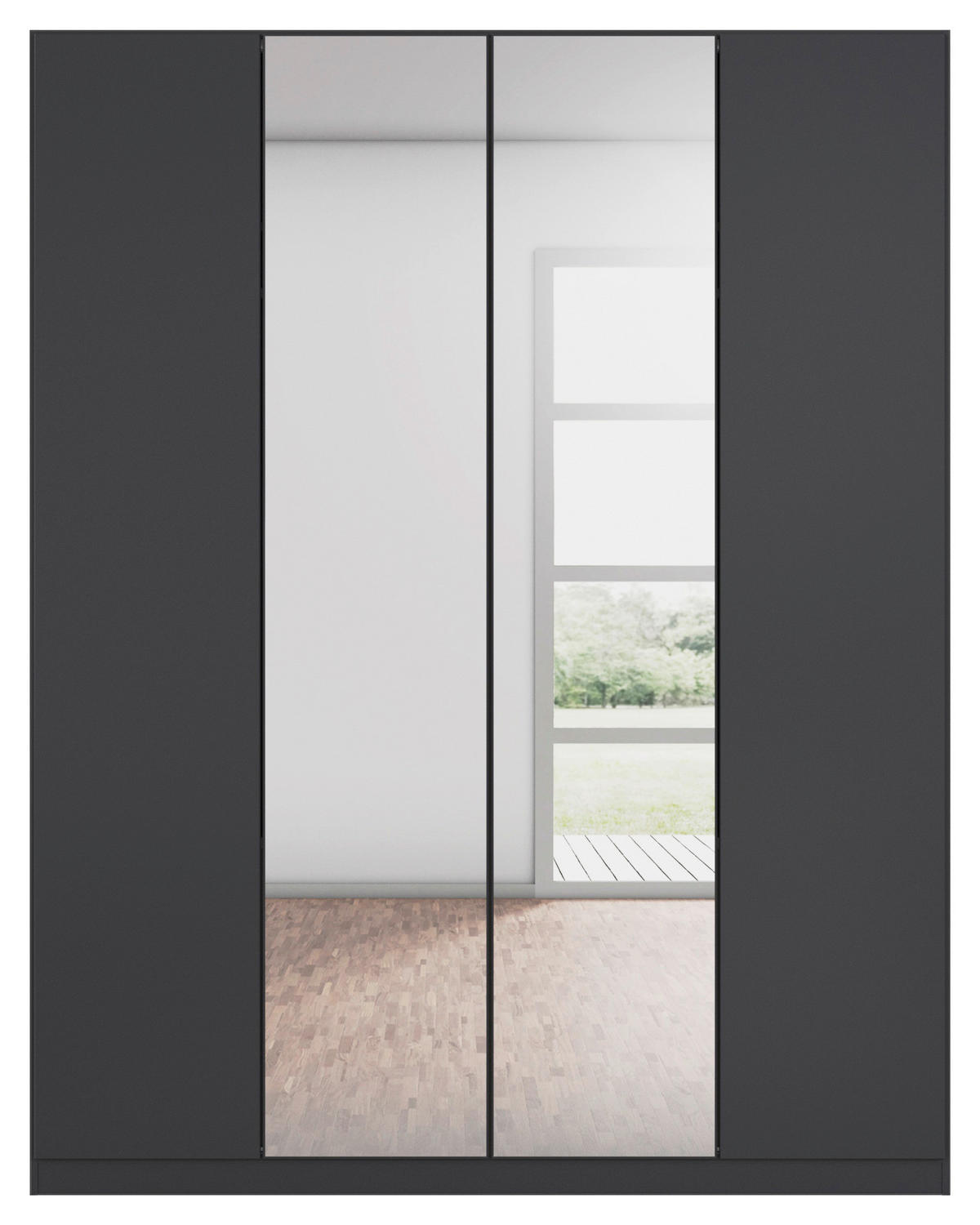 FALTTÜRENSCHRANK in Dunkelgrau  - Dunkelgrau, Holzwerkstoff (181/229/54cm) - Boxxx