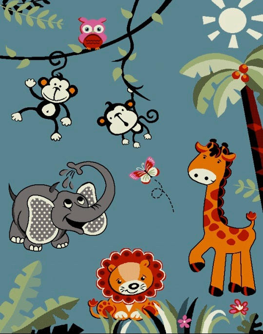 KINDERTEPPICH 80/150 cm Diamond kids  - Türkis/Orange, Basics, Textil (80/150cm)