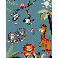 KINDERTEPPICH 80/150 cm Diamond kids  - Türkis/Orange, Basics, Textil (80/150cm)