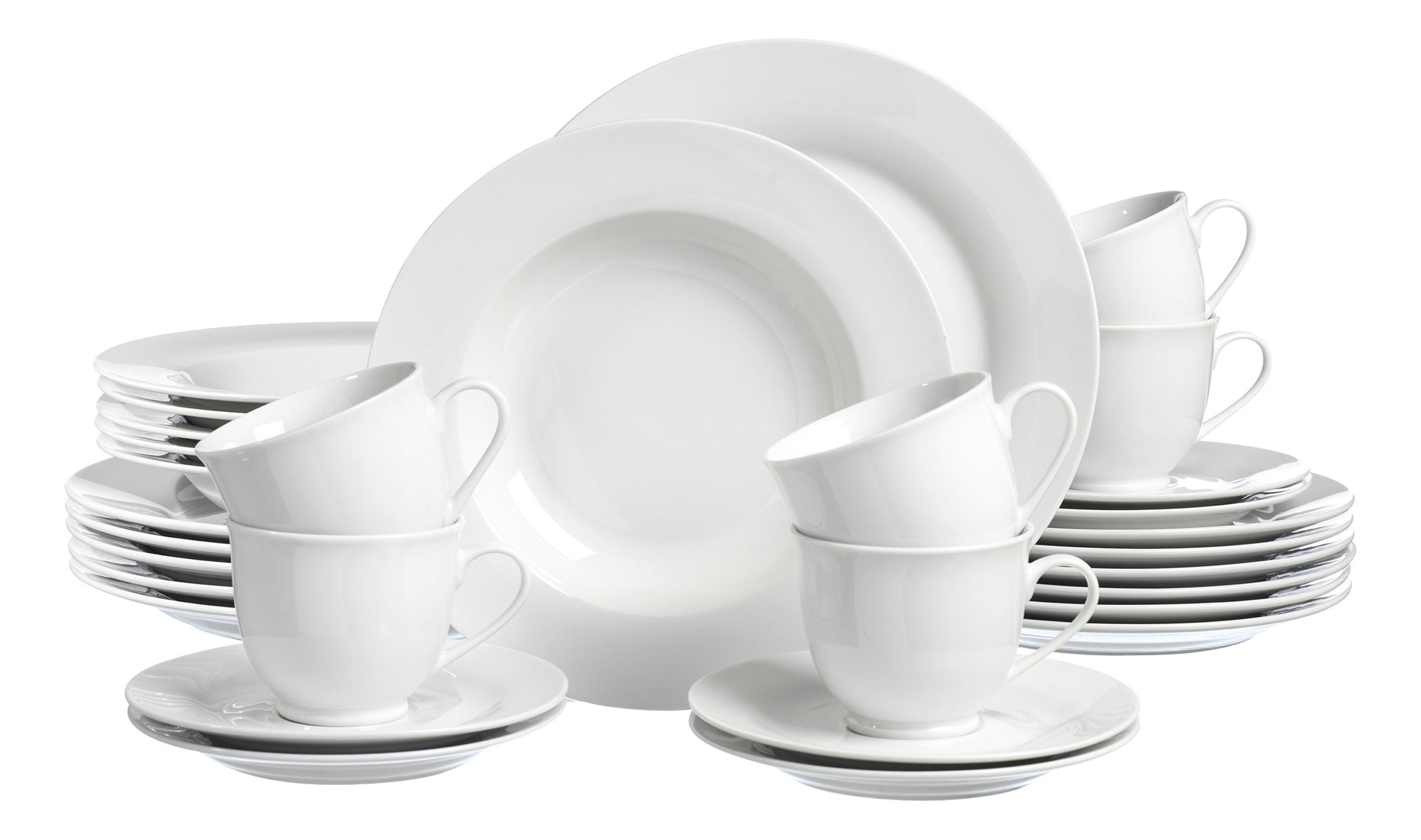 KOMBISERVICE 30-teilig 6 Personen Weiß  - Weiß, Basics, Keramik (54/35cm) - Ritzenhoff Breker