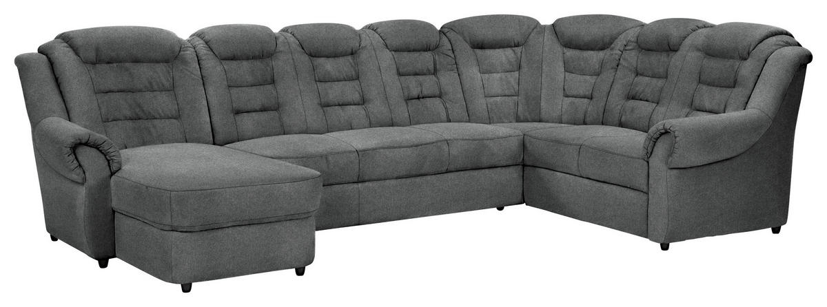 WOHNLANDSCHAFT in Chenille Dunkelgrau  - Dunkelgrau/Schwarz, Konventionell, Kunststoff/Textil (165/333/216cm) - Livetastic