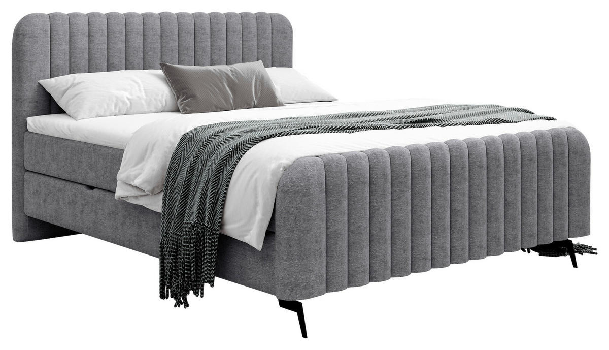 BOXBETT 140/200 cm  in Grau  - Schwarz/Grau, MODERN, Holz/Holzwerkstoff (140/200cm) - MID.YOU