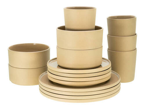 KOMPLETT SERVIS 16 delar  - sandfärgad, Trend, keramik - Creatable