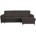 ECKSOFA Dunkelbraun Flachgewebe  - Dunkelbraun/Silberfarben, Design, Textil/Metall (244/167cm) - Cantus