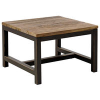 BEISTELLTISCH 60/60/40 cm Ulme massiv Braun, Dunkelgrau  - Dunkelgrau/Braun, Trend, Holz/Metall (60/60/40cm) - Livetastic