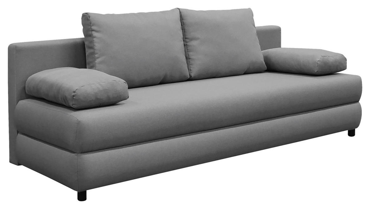SCHLAFSOFA Webstoff Grau  - Schwarz/Grau, Design, Kunststoff/Textil (200/88/87cm) - P & B