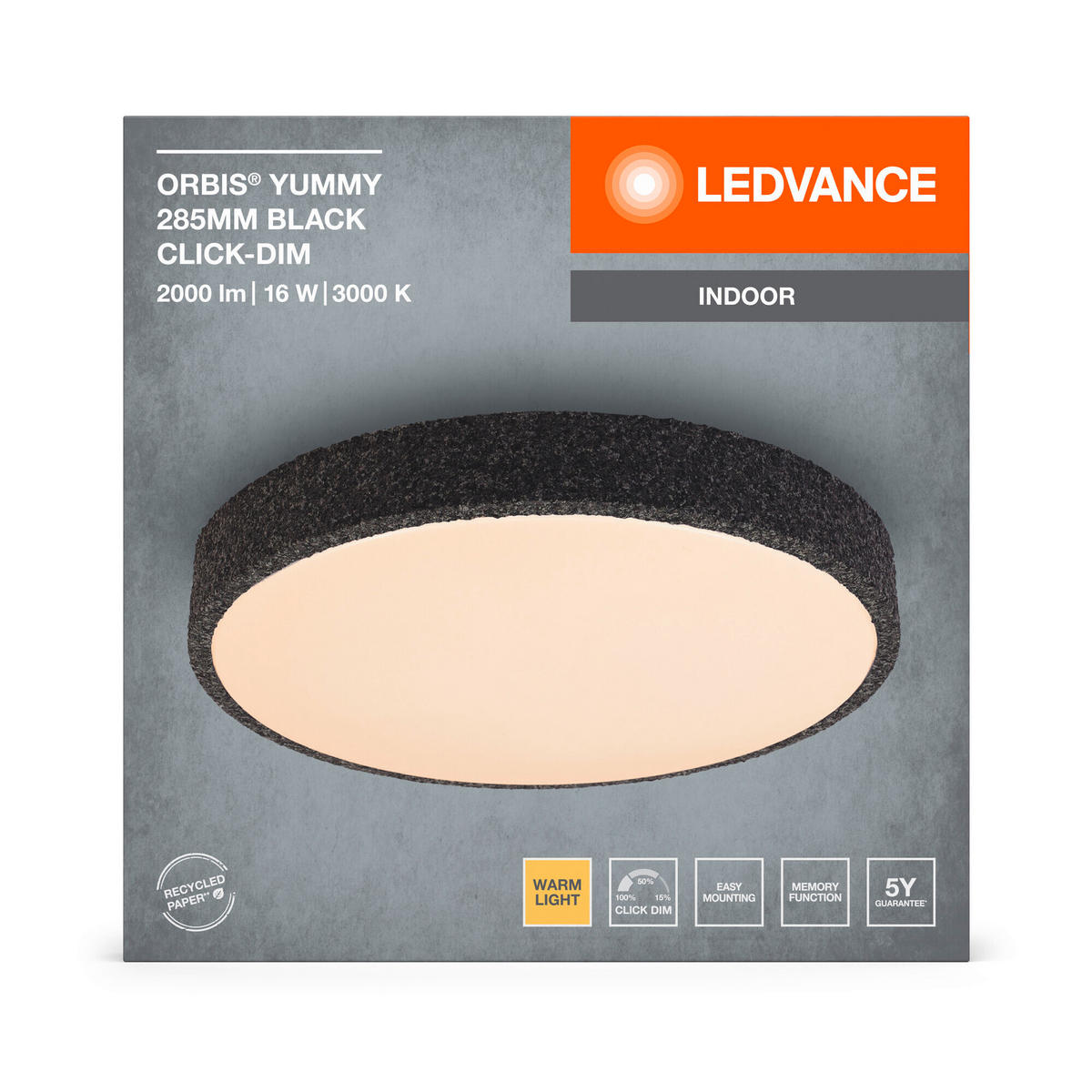 LED-DECKENLEUCHTE 28,5/6,5 cm   - KONVENTIONELL, Metall (28,5/6,5cm) - Ledvance
