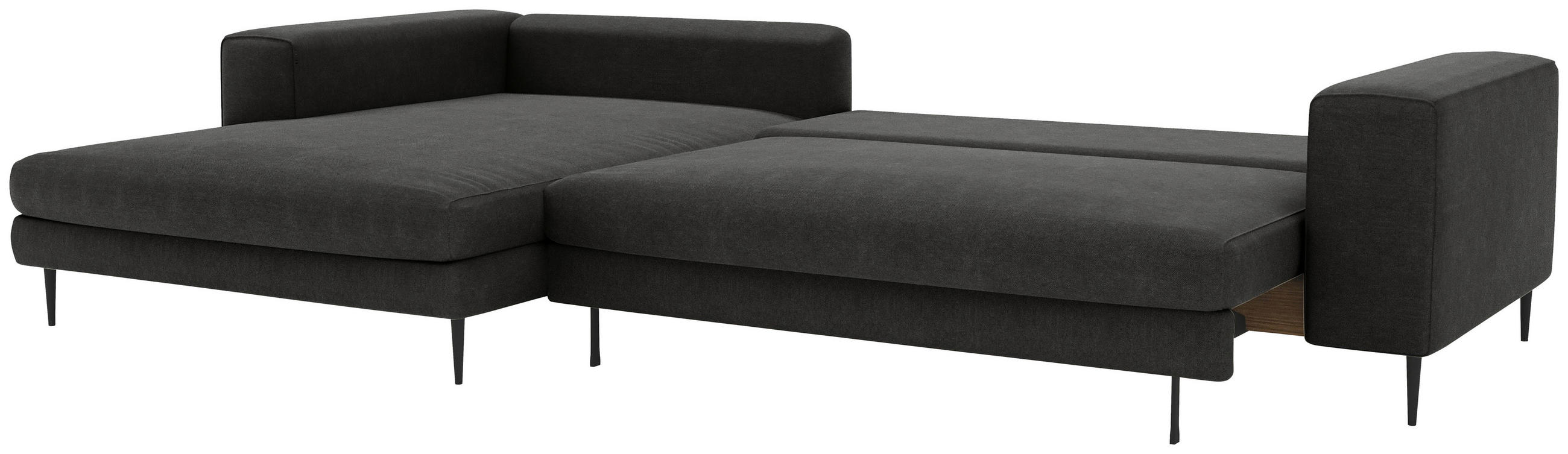 Thumbnail - Trendmanufaktur Eckschlafsofa Aurora, Graphit, Textil, 4-Sitzer, Füllung: Schaumstoff, Silikon, 295x170 cm, Made in EU, ...