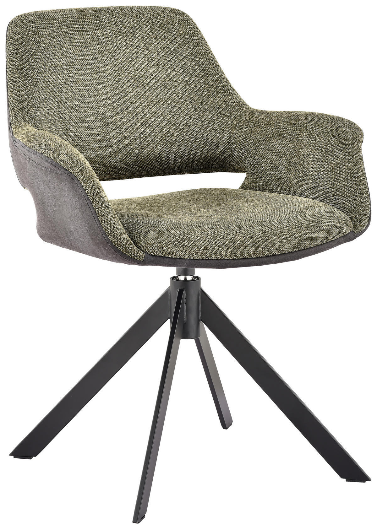 ŽIDLE S PODRUČKAMI, železo, mikrovlákno, vzhled lnu, zelená, černá, tmavě šedá - černá/zelená, Design, kov/textil (66/83,5/62,5cm) - Novel