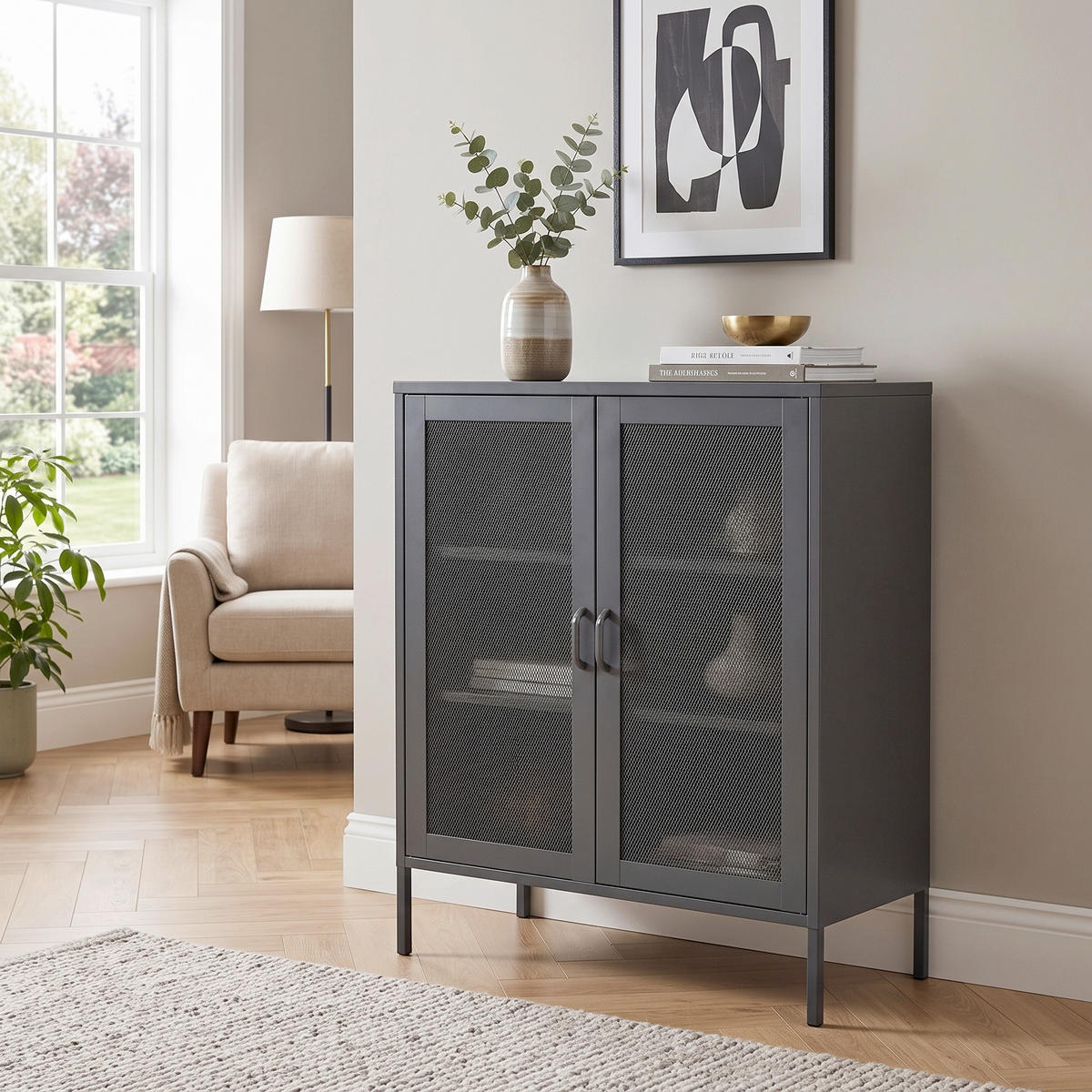 SIDEBOARD  80/101.5/40 cm  - svart, Design, metall (80/101.5/40cm) - Livetastic