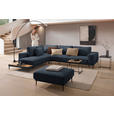 ECKSOFA  in Leinwand Blau  271/318 cm  - Blau/Schwarz, Design, Textil/Metall (271/318cm) - Belluti