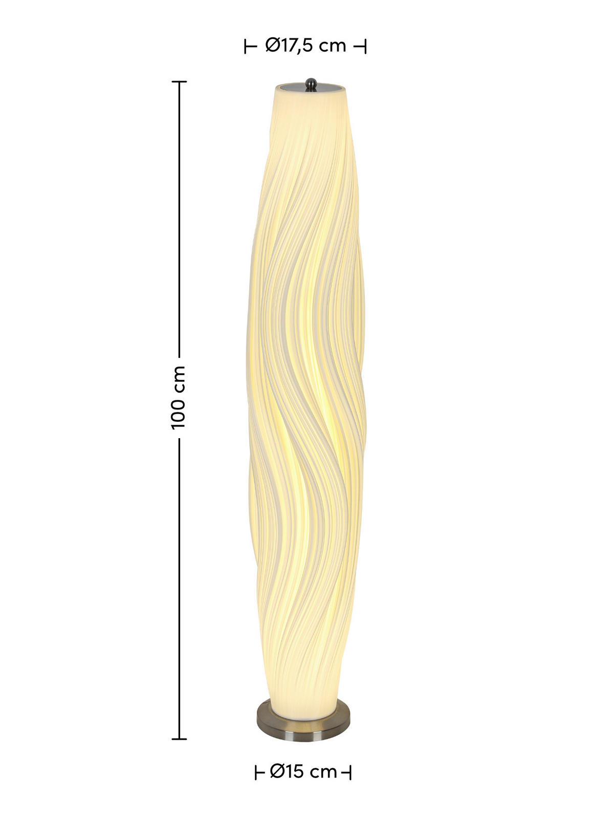 LED-STEHLEUCHTE Skulpture 17,5/100 cm   - Schwarz/Weiß, Design, Kunststoff/Metall (17,5/100cm) - Dieter Knoll