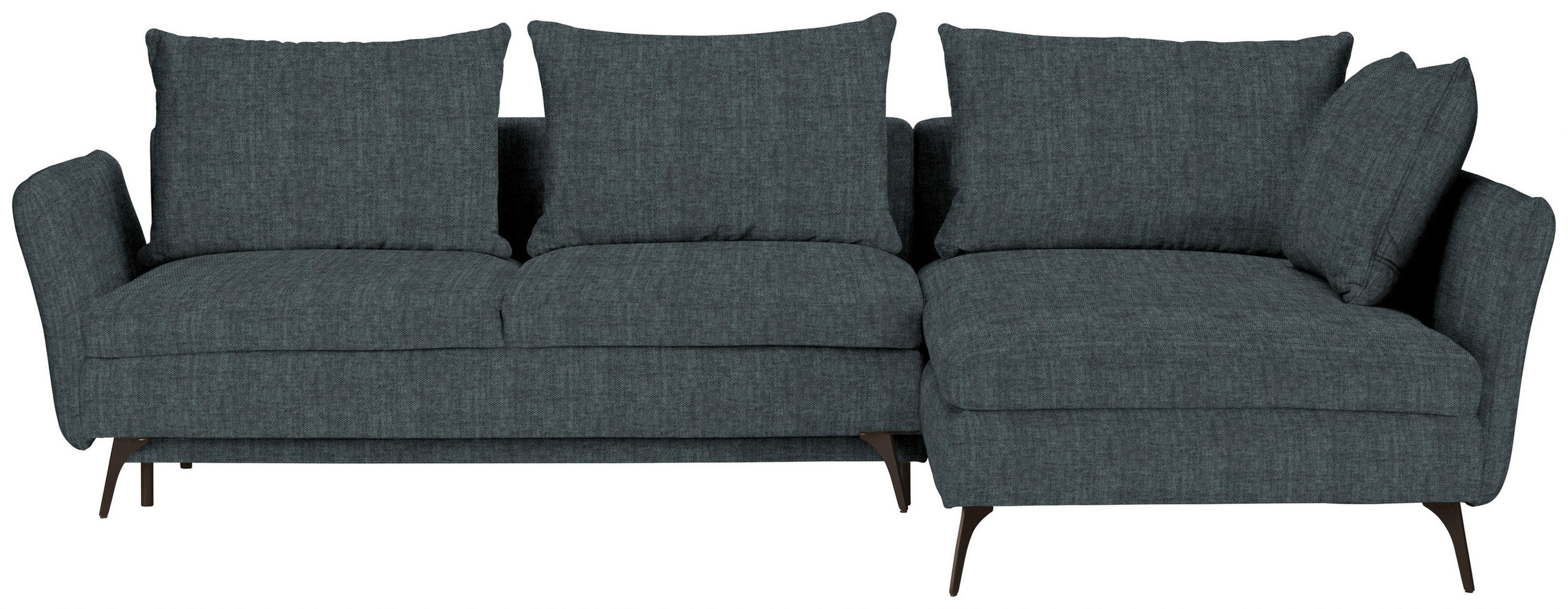 ECKSOFA in Webstoff Türkis  - Türkis/Schwarz, Design, Textil/Metall (282/182cm) - Carryhome