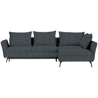 ECKSOFA in Webstoff Türkis  - Türkis/Schwarz, Design, Textil/Metall (282/182cm) - Carryhome