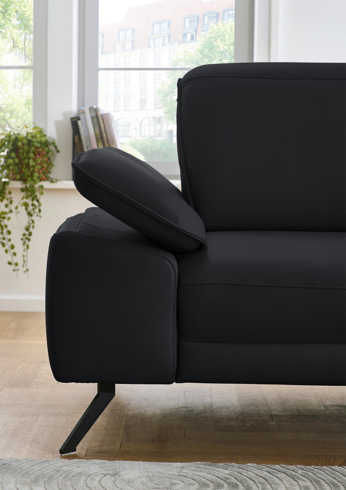 ECKSOFA in Echtleder Anthrazit  332/193 cm  - Anthrazit/Schwarz, Design, Leder/Metall (332/193cm) - Dieter Knoll