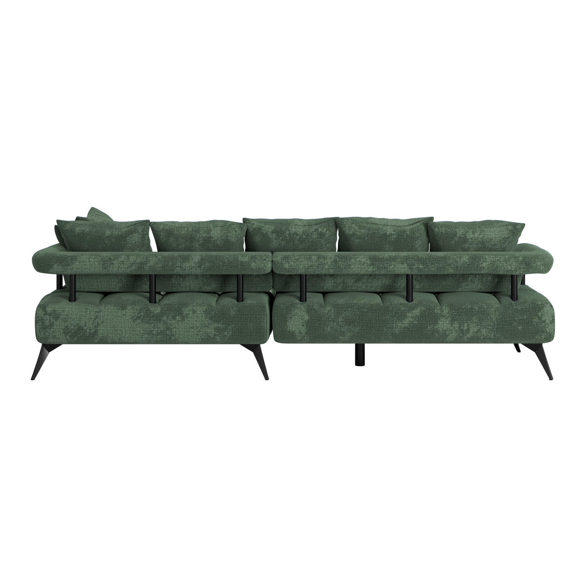 ECKSOFA in Flachgewebe Grün  - Schwarz/Grün, Modern, Kunststoff/Textil (297/200cm) - Livetastic