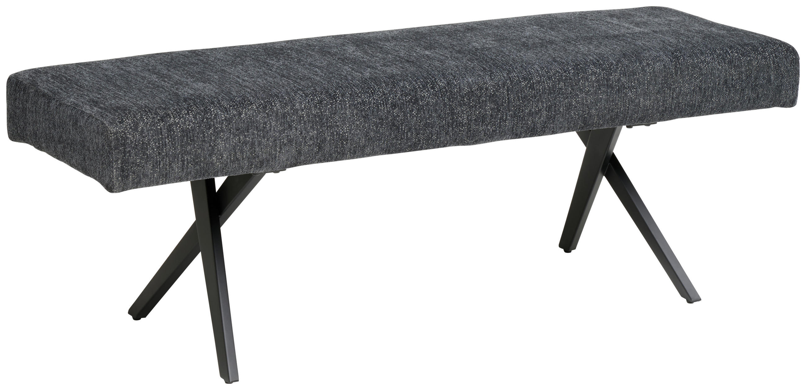 SITZBANK in Metall, Textil Dunkelgrau  - Dunkelgrau/Schwarz, KONVENTIONELL, Textil/Metall (140/49/47cm) - MID.YOU
