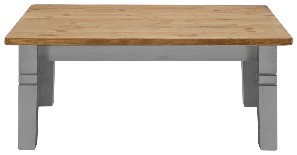 COUCHTISCH Kiefer massiv 120/78/46 cm rechteckig Grau, Laugenfarbig  - Laugenfarbig/Grau, ROMANTIK / LANDHAUS, Holz (120/78/46cm) - Boxxx