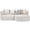 ECKSOFA in Plüsch Creme  235/166 cm  - Greige/Creme, MODERN, Kunststoff/Textil (235/166cm) - Hom`in