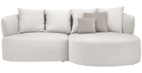 ECKSOFA in Plüsch Creme  235/166 cm  - Greige/Creme, MODERN, Kunststoff/Textil (235/166cm) - Hom`in