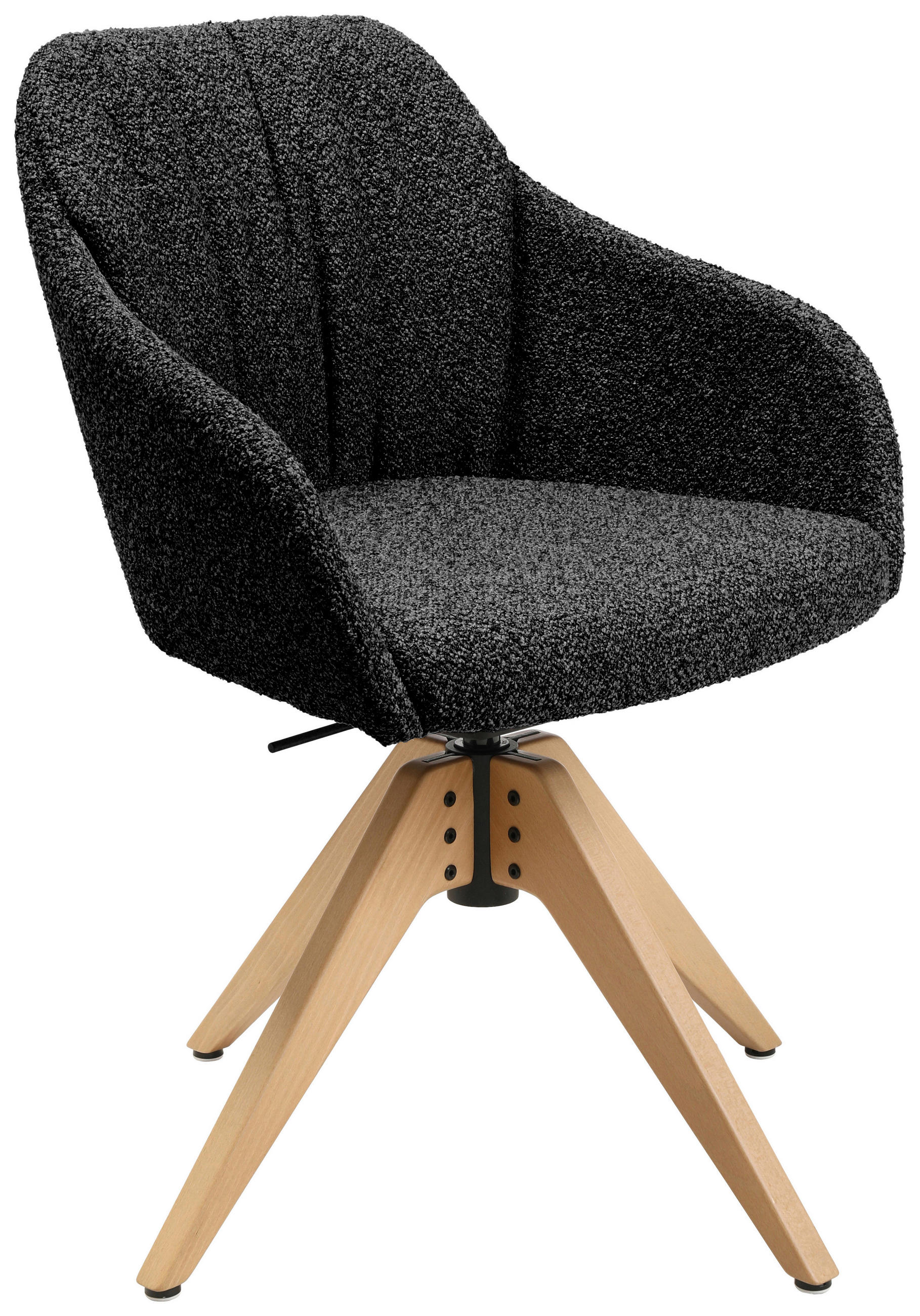 ARMLEHNSTUHL  in Flachgewebe  - Eichefarben/Anthrazit, Design, Holz/Textil (58/82,5-85,2/60cm) - Johann Jakob