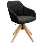ARMLEHNSTUHL  in Flachgewebe  - Eichefarben/Anthrazit, Design, Holz/Textil (58/82,5-85,2/60cm) - Johann Jakob