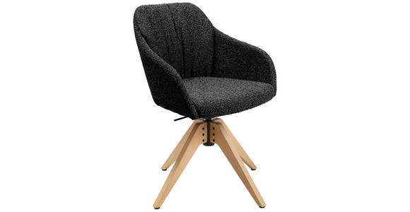 ARMLEHNSTUHL in Flachgewebe - Eichefarben/Anthrazit, Design, Holz/Textil (58/82,5-85,2/60cm) - Johann Jakob
