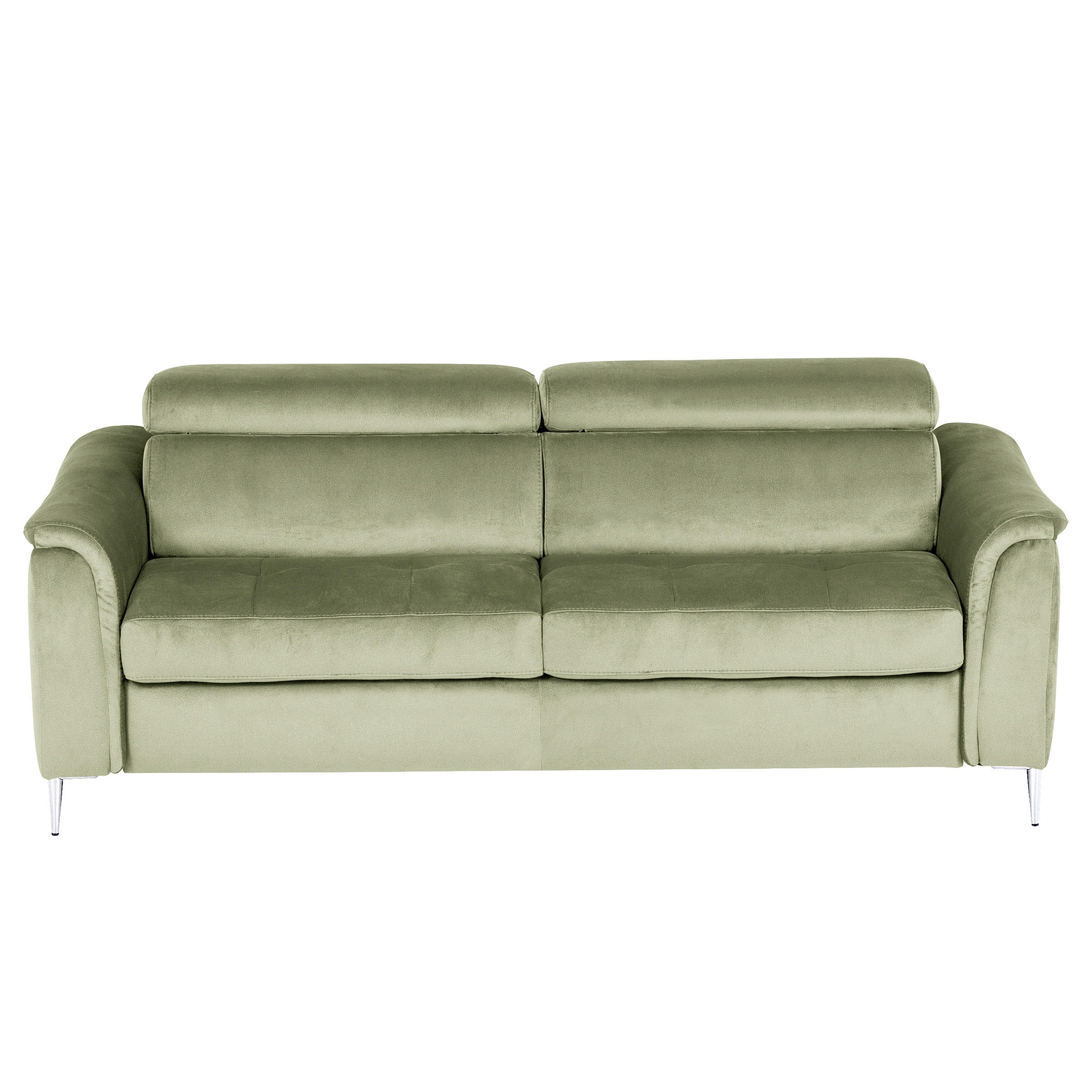 SCHLAFSOFA Samt Hellgrün  - Chromfarben/Hellgrün, Design, Textil/Metall (203/77-98/103cm) - MID.YOU