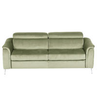 SCHLAFSOFA Samt Hellgrün  - Chromfarben/Hellgrün, Design, Textil/Metall (203/77-98/103cm) - MID.YOU