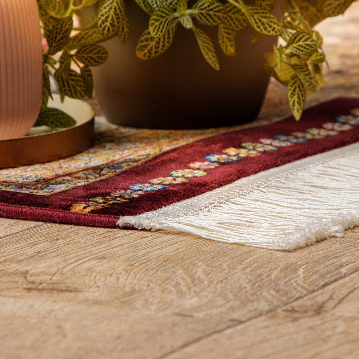 TKANÝ KOBEREC, 160/230 cm, krémová, červená, svetlohnedá - svetlohnedá/krémová, Design, textil (160/230cm)