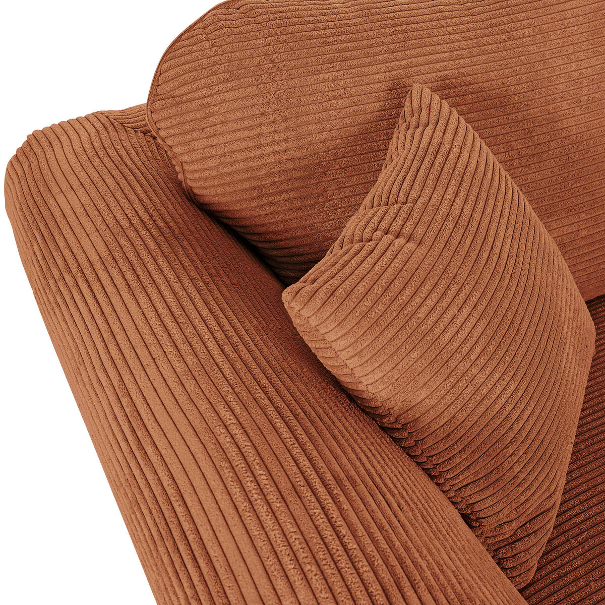 2-SITZER-SOFA in Cord Rostfarben  - Rostfarben/Dunkelbraun, Konventionell, Holz/Textil (190/70/90cm) - home24