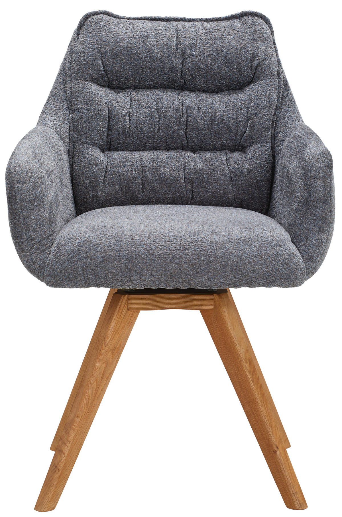 ARMLEHNSTUHL  in Chenille  - Blau/Eichefarben, KONVENTIONELL, Holz/Textil (59/86/69,5cm) - Linea Natura
