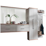 GARDEROBE 281/201/35 cm  - Nussbaumfarben/Grau, Design, Glas/Holz (281/201/35cm) - Moderano