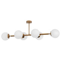 DECKENLEUCHTE 110/40/35 cm   - Goldfarben/Weiß, Trend, Glas/Metall (110/40/35cm) - P & B
