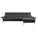 ECKSOFA in Bouclé Dunkelgrau  330/186 cm  - Dunkelgrau/Schwarz, Design, Textil/Metall (330/186cm) - Johann Jakob