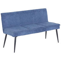 SITZBANK 140/83/62 cm Webstoff, Leinenoptik Blau, Braun  - Blau/Schwarz, MODERN, Textil/Metall (140/83/62cm) - MID.YOU