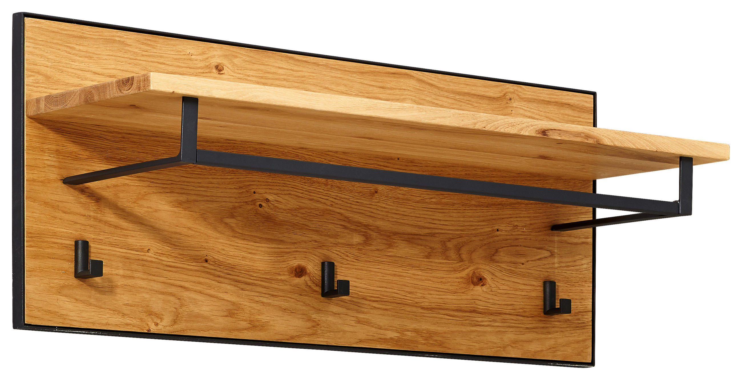 GARDEROBENPANEEL 85/30/28 cm - Eichefarben/Anthrazit, Natur, Holz/Metall (85/30/28cm) - Linea Natura