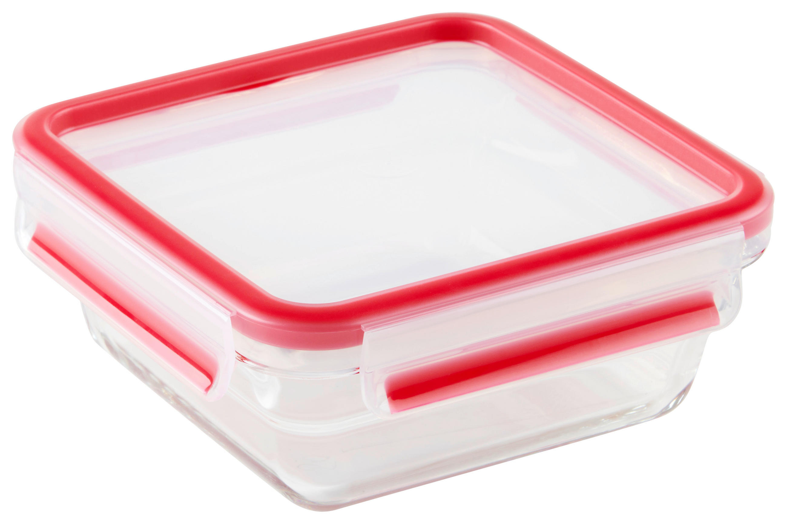 FRISCHHALTEDOSE Clip & Close 0,8 L  - Rot, KONVENTIONELL, Glas/Kunststoff (16,6/16,6/7cm) - Emsa