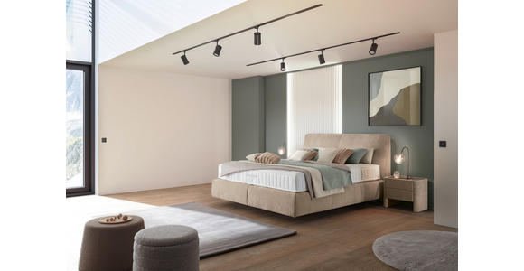 BOXSPRINGBETT 180/200 cm in Beige - Beige/Schwarz, Design, Kunststoff/Textil (180/200cm) - Johann Jakob