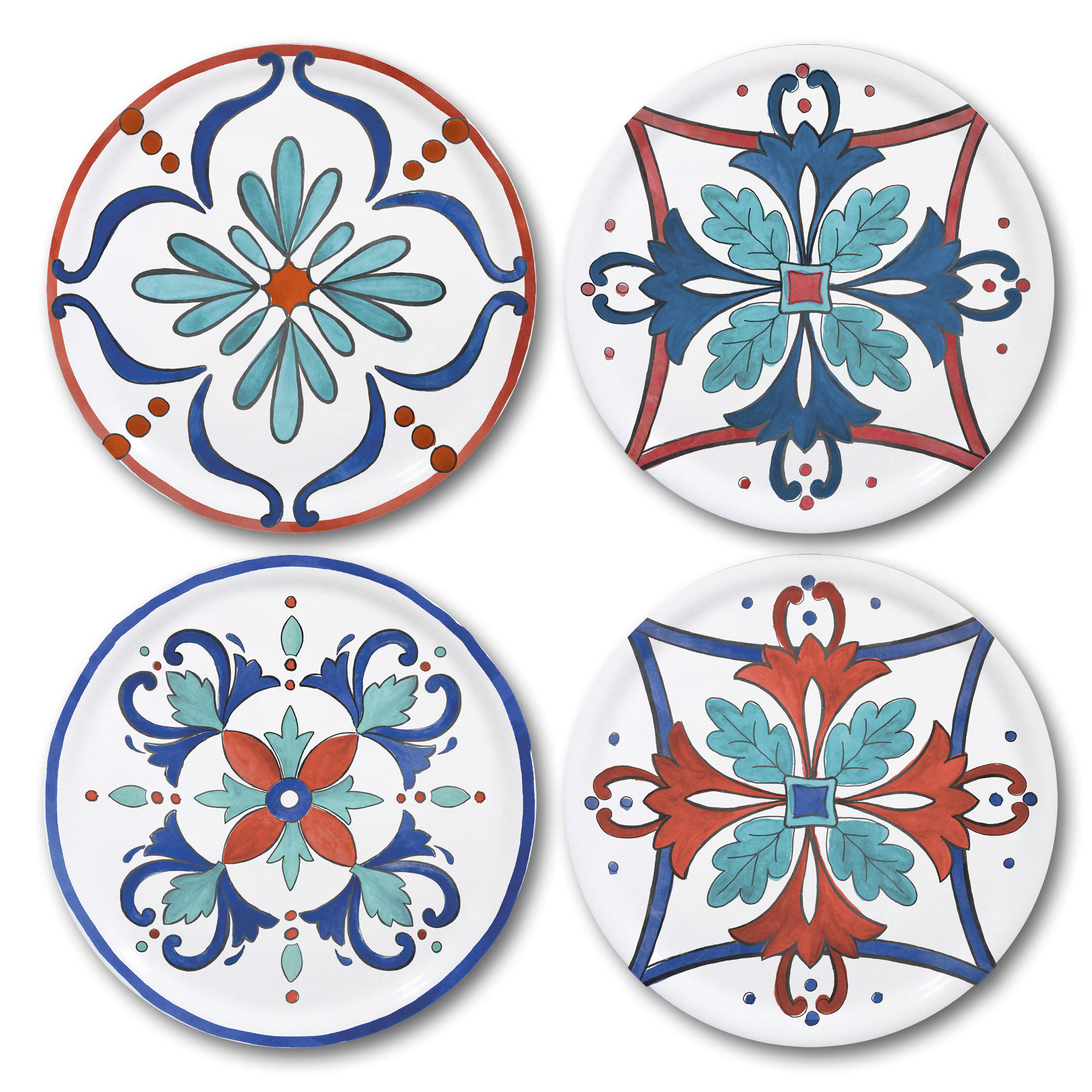 PIZZATELLER Porzellan 4-teilig MARGOT  - Rot/Weiß, Basics, Keramik (31cm) - Mäser