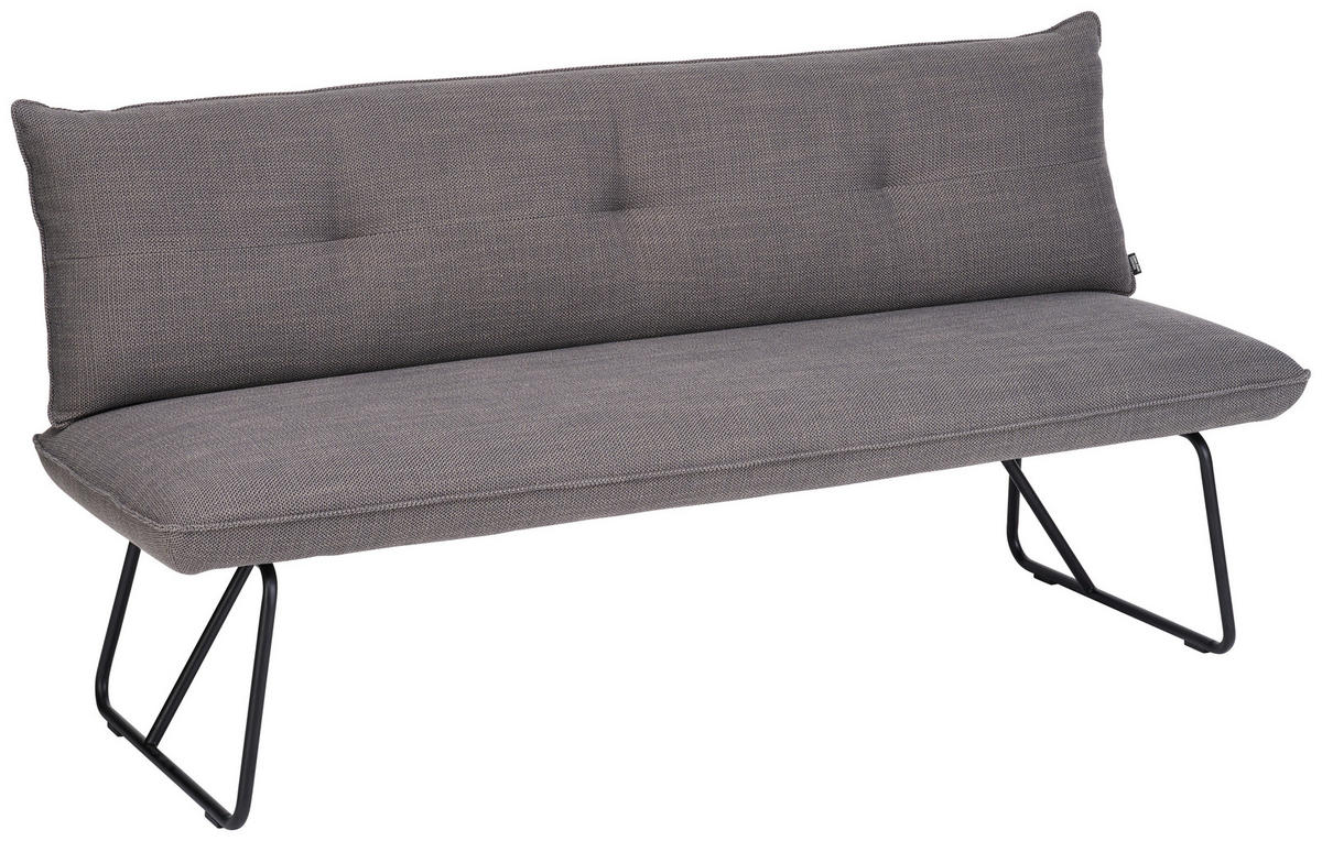 SITZBANK 180/90/70 cm  in Dunkelgrau  - Dunkelgrau/Schwarz, Design, Textil/Metall (180/90/70cm) - Dieter Knoll