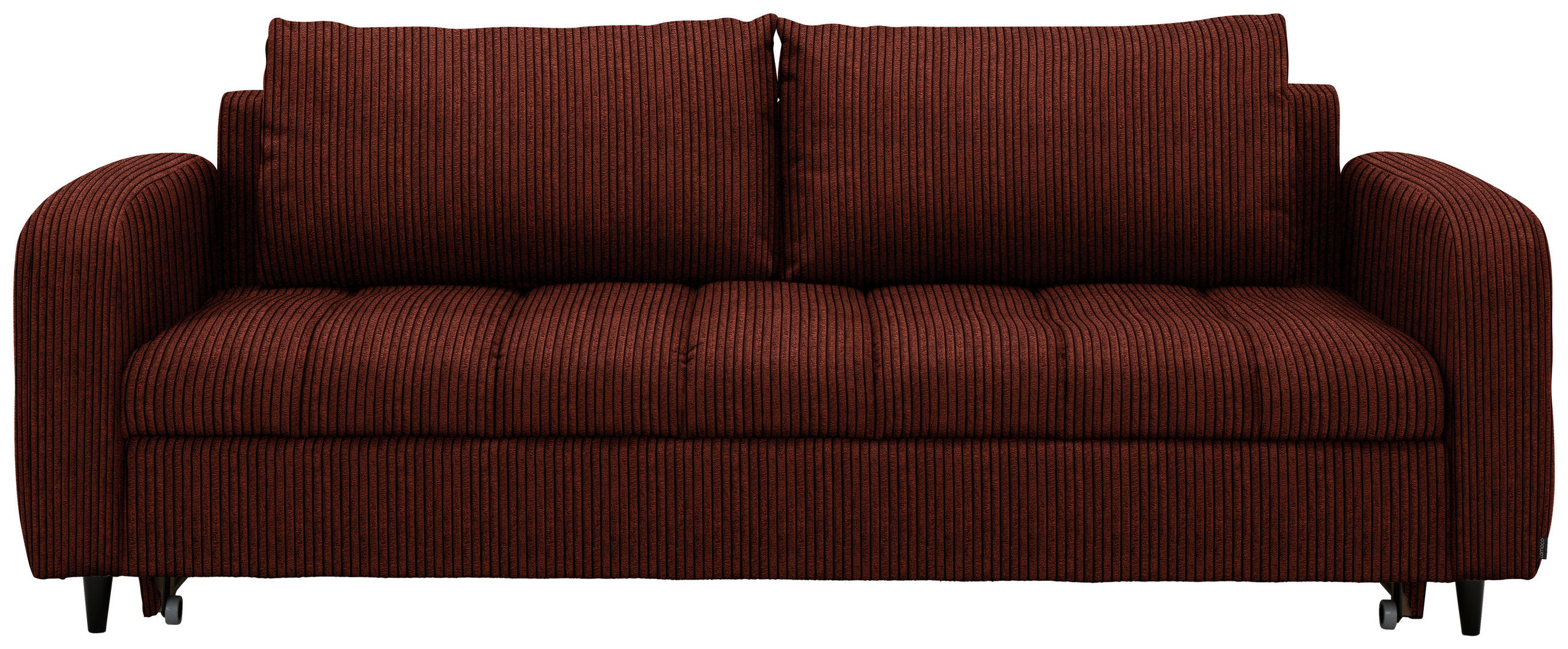SCHLAFSOFA Cord, Velours Kupferfarben Stoffauswahl, Bettfunktion erhältlich, Rücken echt, Armteil links, Armteil rechts  - Schwarz/Kupferfarben, Design, Holz/Textil (236/88/101cm) - Lomoco