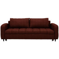SCHLAFSOFA Cord, Velours Kupferfarben Stoffauswahl, Bettfunktion erhältlich, Rücken echt, Armteil links, Armteil rechts  - Schwarz/Kupferfarben, Design, Holz/Textil (236/88/101cm) - Lomoco