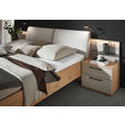 BETT 180/200 cm,  in Taupe, Eichefarben,  - Taupe/Eichefarben, Design, Metall (180/200cm) - Dieter Knoll