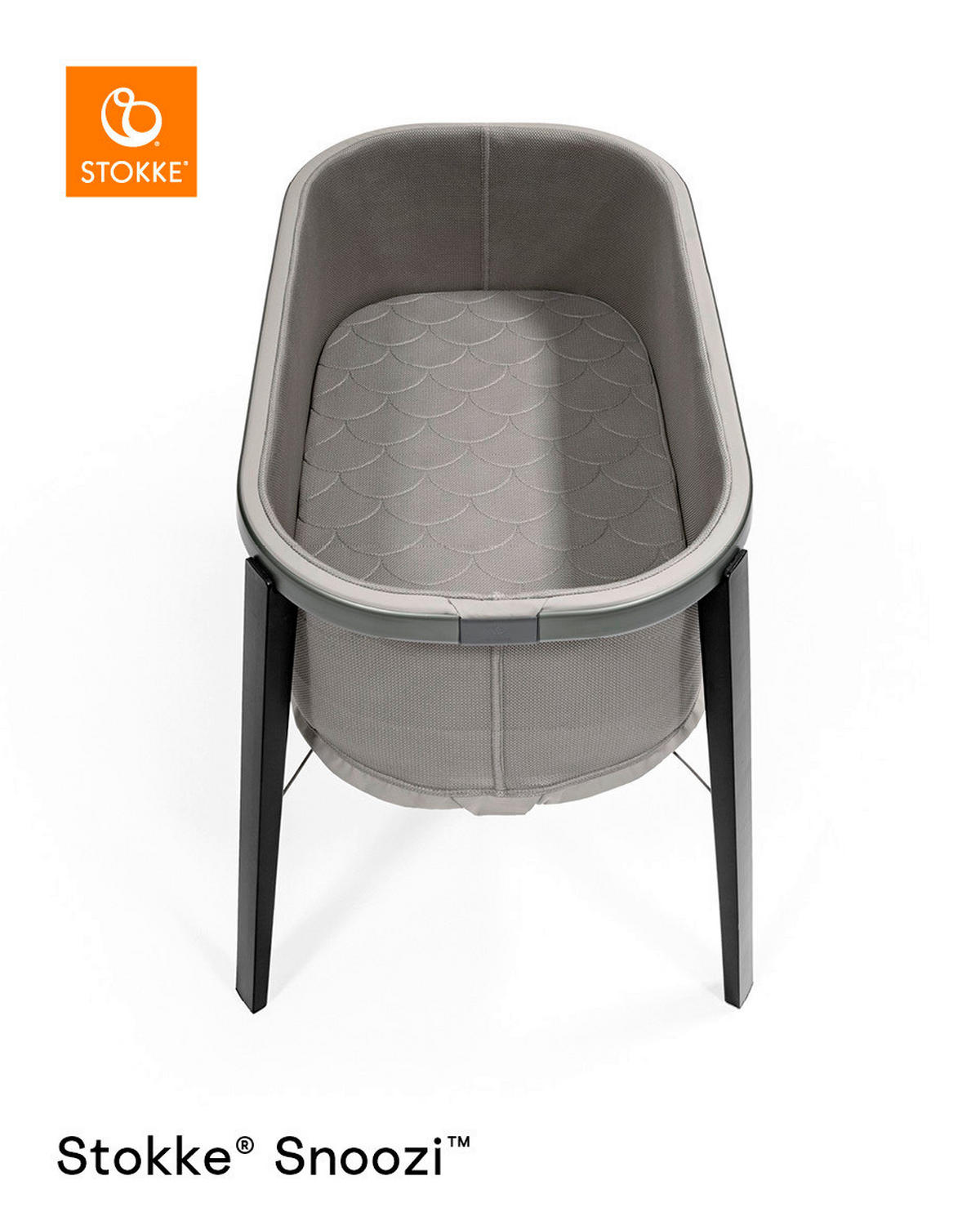BEISTELLBETT Snoozi   - Schwarz/Grau, Basics, Holz/Textil (59,7/76/87,1cm) - Stokke