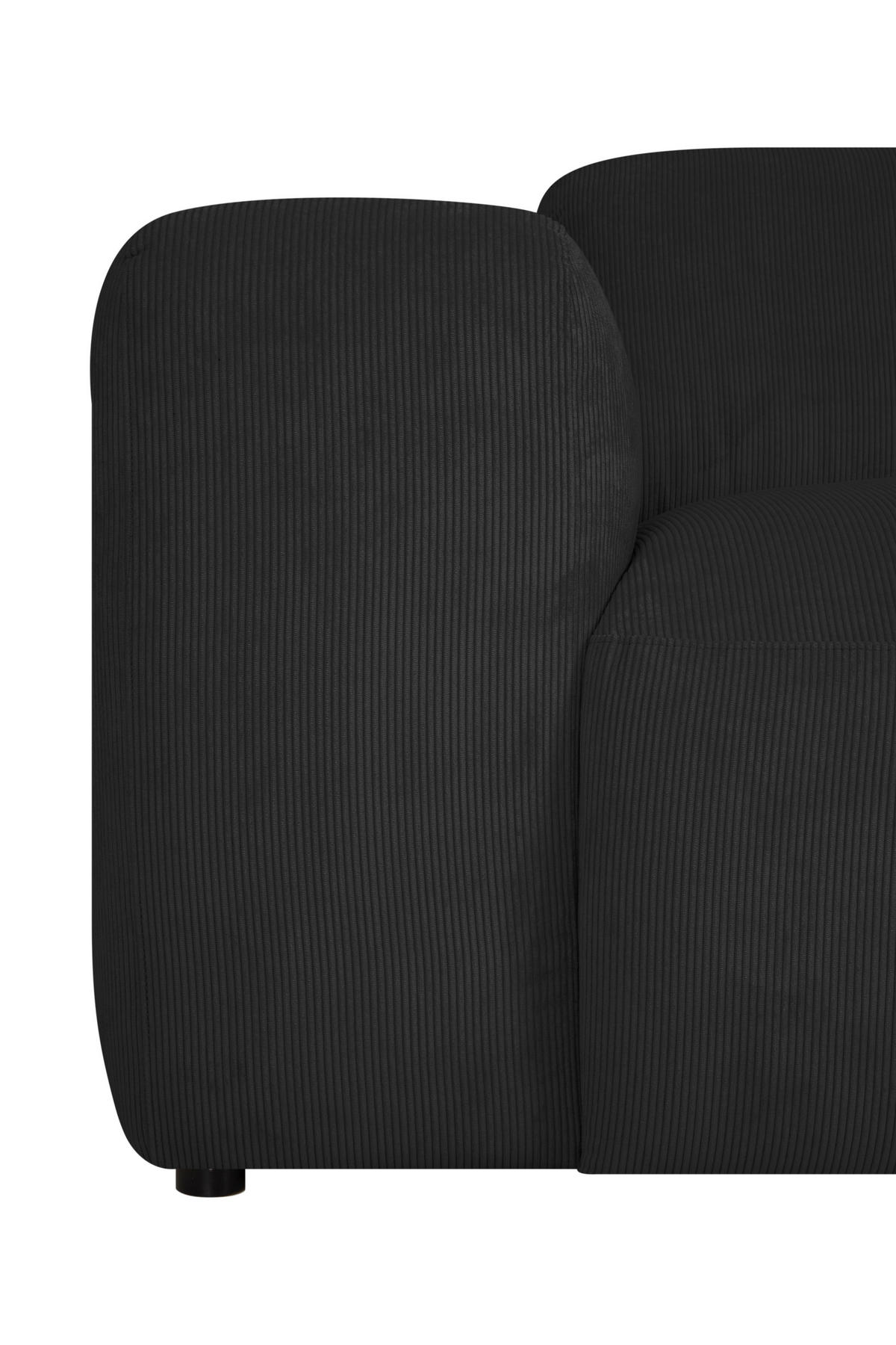 3-SITZER-SOFA in Cord Anthrazit  - Anthrazit/Schwarz, Design, Kunststoff/Textil (247/75/104cm) - MID.YOU