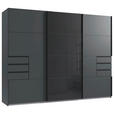 SCHWEBETÜRENSCHRANK  in Graphitfarben, Schwarz  - Schwarz/Graphitfarben, Design, Glas/Holzwerkstoff (270/208/64cm) - Carryhome